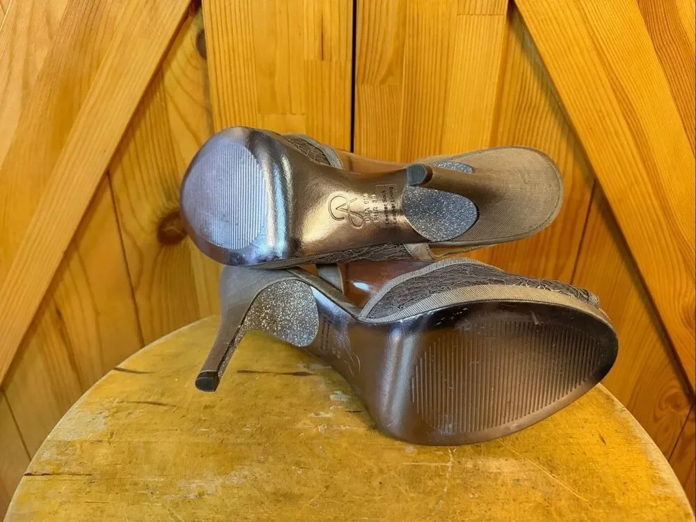 Adrianna Papell Georgi LC Khaki 1890 Mesh Lace Heels Size 9M
